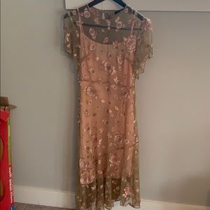 Embroidered midi dress